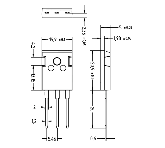 Mechanical Drawing - Diotec Semiconductor SICW20C120 Silicon Carbide Schottky Diodes